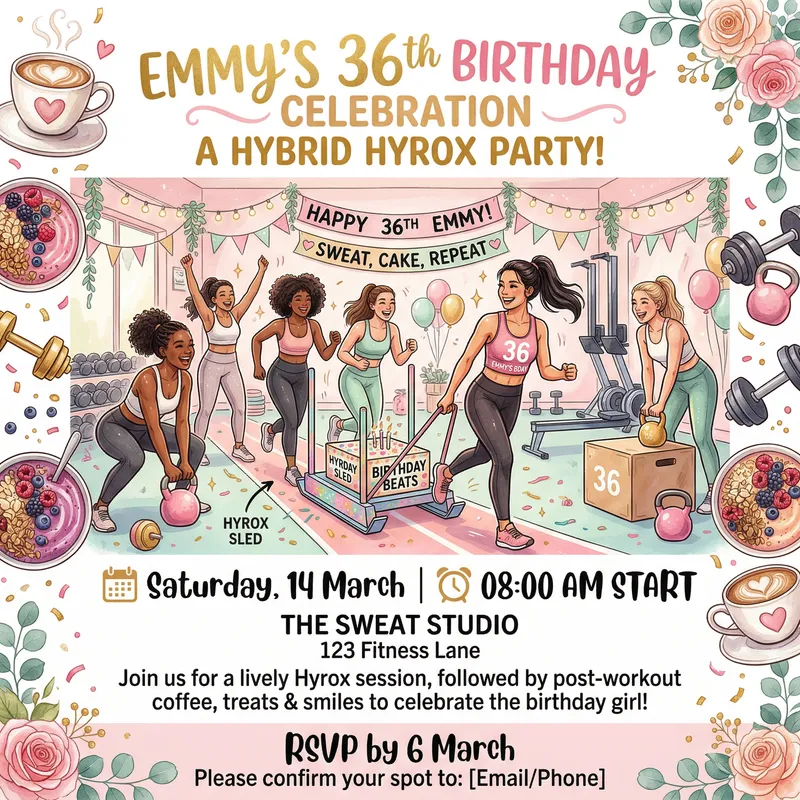 Celebrate Emmy's 36th Birthday with Fun Fitness Themes Celebrate Emmy's 36th Birthday with Fun Fitness Themes