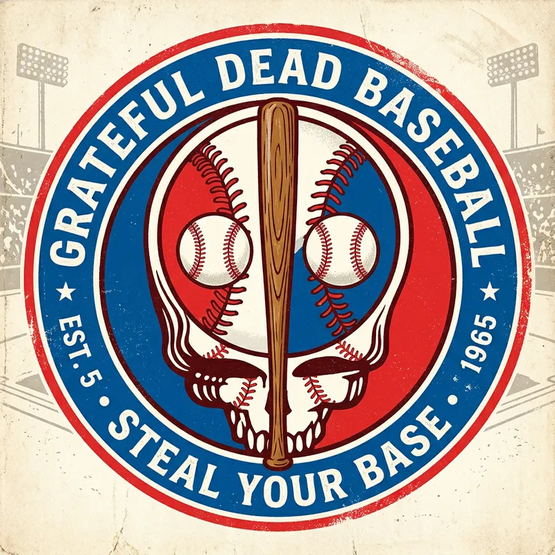 Grateful Dead Steal Your Face Baseball Art