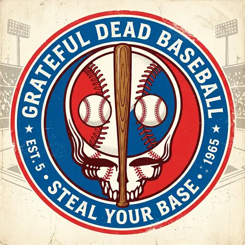 Grateful Dead Baseball Inspired Art | Unique Illustration