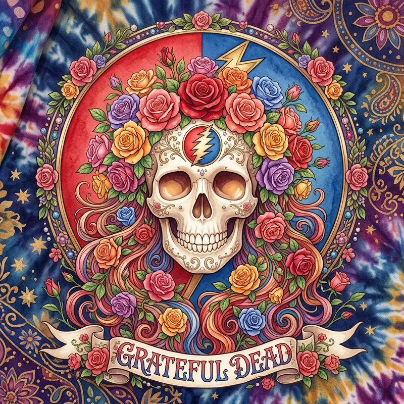 Feminine Grateful Dead Skull Floral Design Feminine Grateful Dead Skull Floral Design