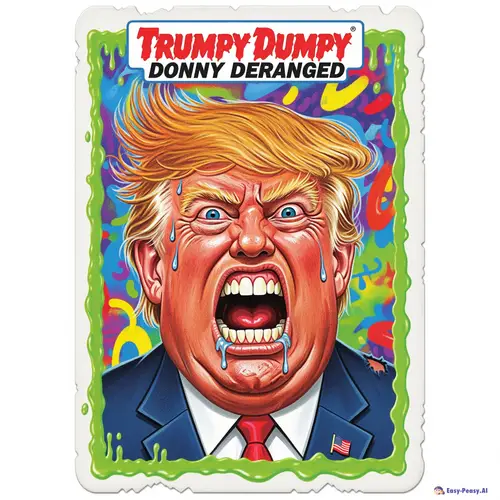 Funny Trump Expressions Inspired by Garbage Pail Kids