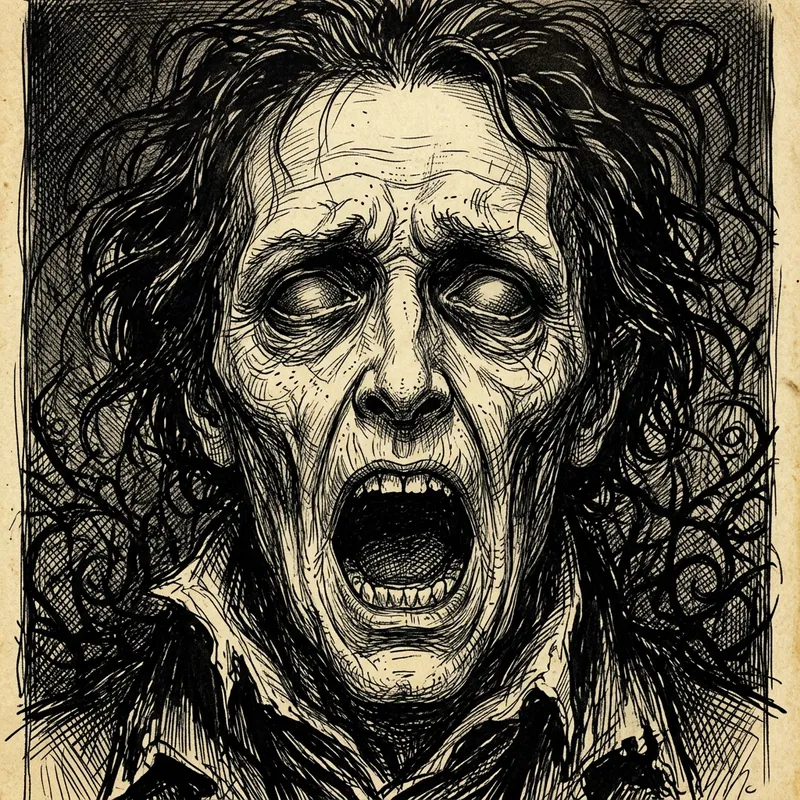 Creepy Face Illustration by Stephen Gammell