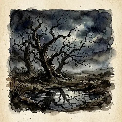 Ethereal Romanticism Illustration | Dark & Eerie Themes