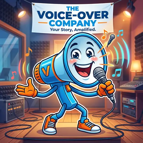 Happy Megaphone Mascot for Voice Over Company