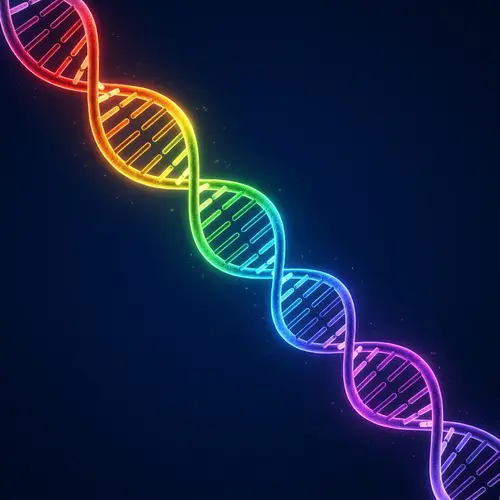 Colorful Rainbow DNA Strand Illustration