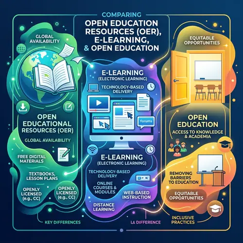 Differences Between OER, E-Learning, and Open Education