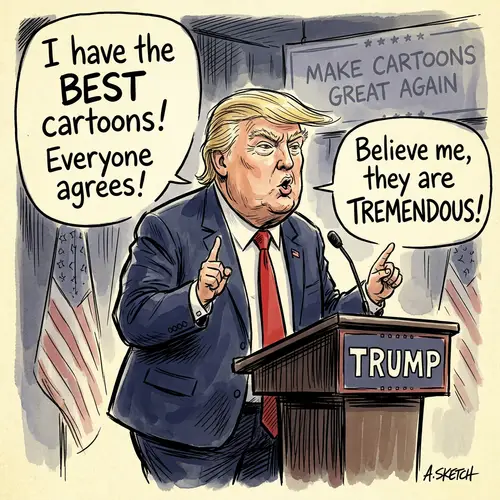 Trump Cartoon Art – Unique Political Caricatures