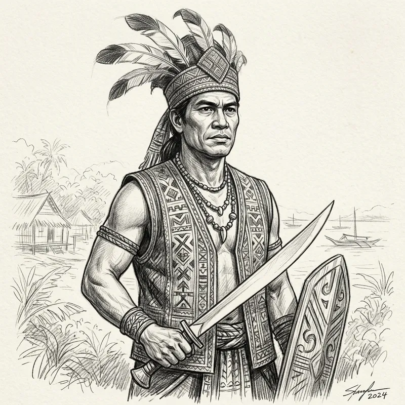 Lapu-Lapu Inspired Filipino Man Drawing