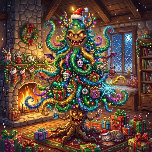 Whimsical Monster Christmas Tree - Unique Holiday Decor