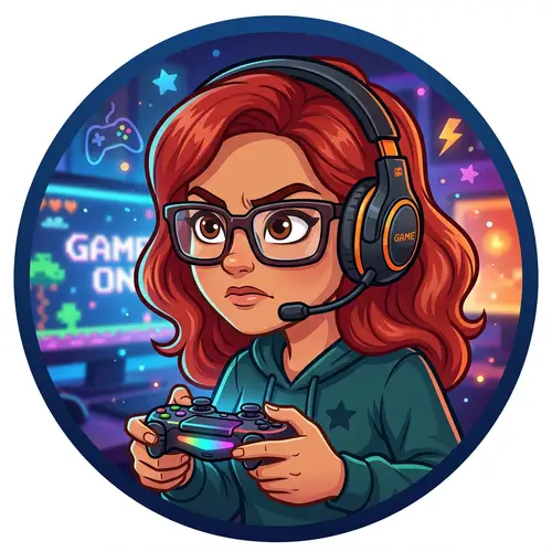 Comical Female Gaming Avatar Icon Design