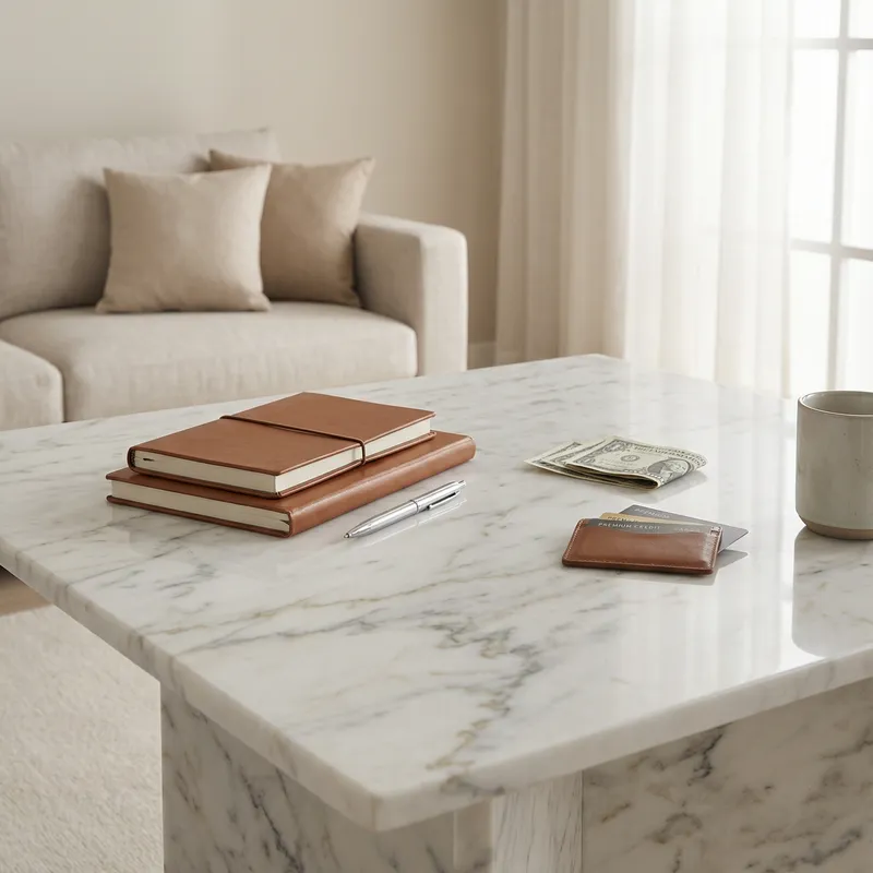 Elegant Light Marble Table Photography