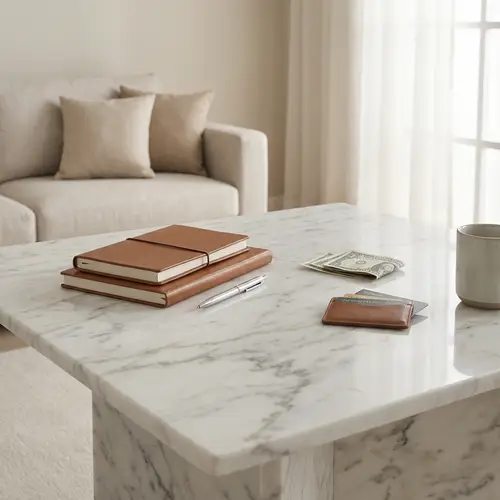 Elegant Light Marble Table Photography