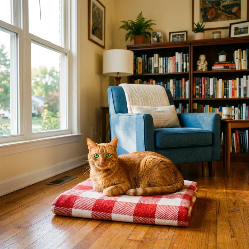 Orange Cat in Cozy Living Room Setting