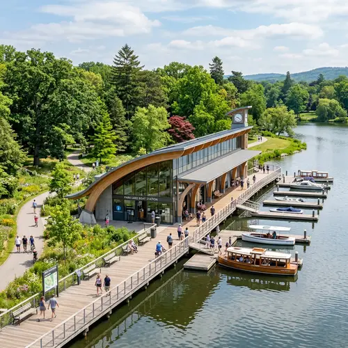Architectural Boat Station in the Park