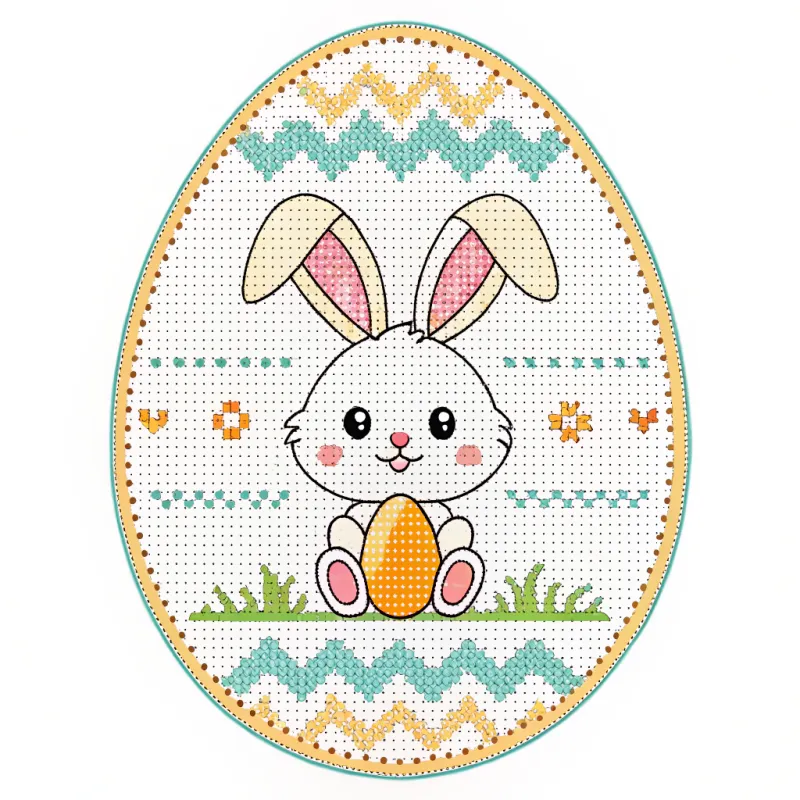 Happy Bunny Cross Stitch Coaster Pattern