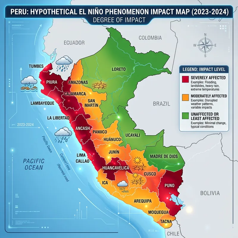 Map of Peru: Regions Affected by El Niño 2023-2024