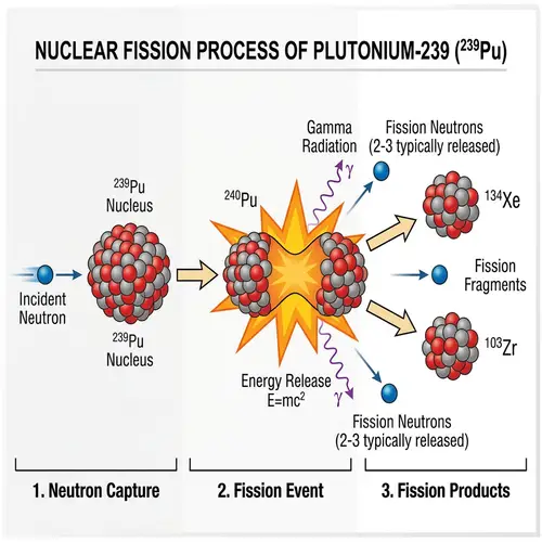 Plutonium-239 Atom Fission Process Explained