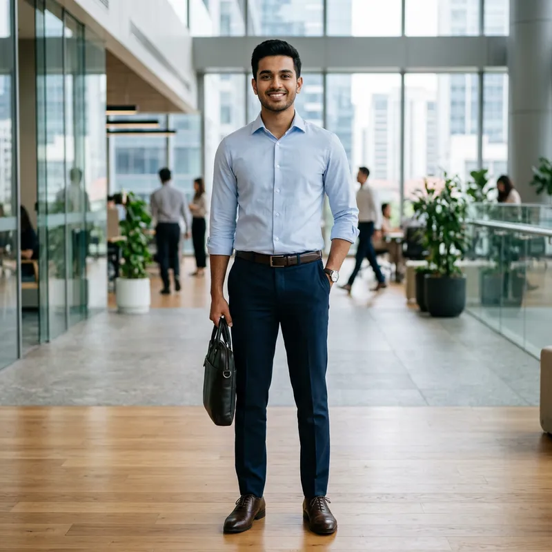 22-Year-Old Boy in Formal Pants and Shirt