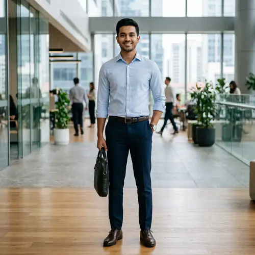 22-Year-Old Boy in Formal Pants and Shirt