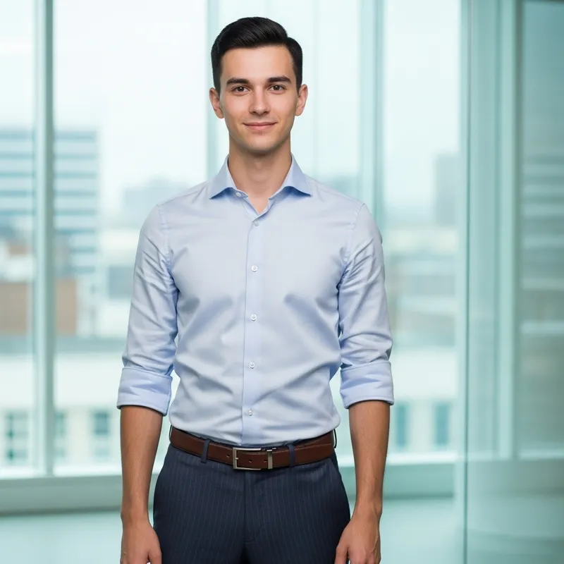 22-Year-Old Boy in Formal Pants and Shirt