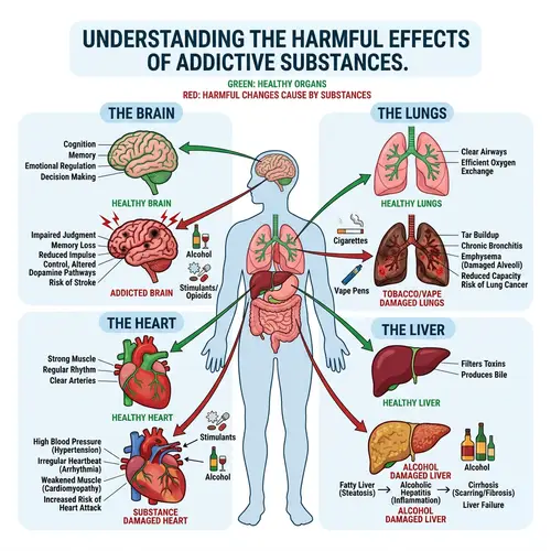 Harmful Effects of Addictive Substances on Human Bodies