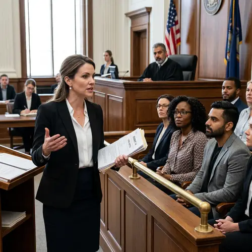 Female Lawyer in Court: A Passionate Defense