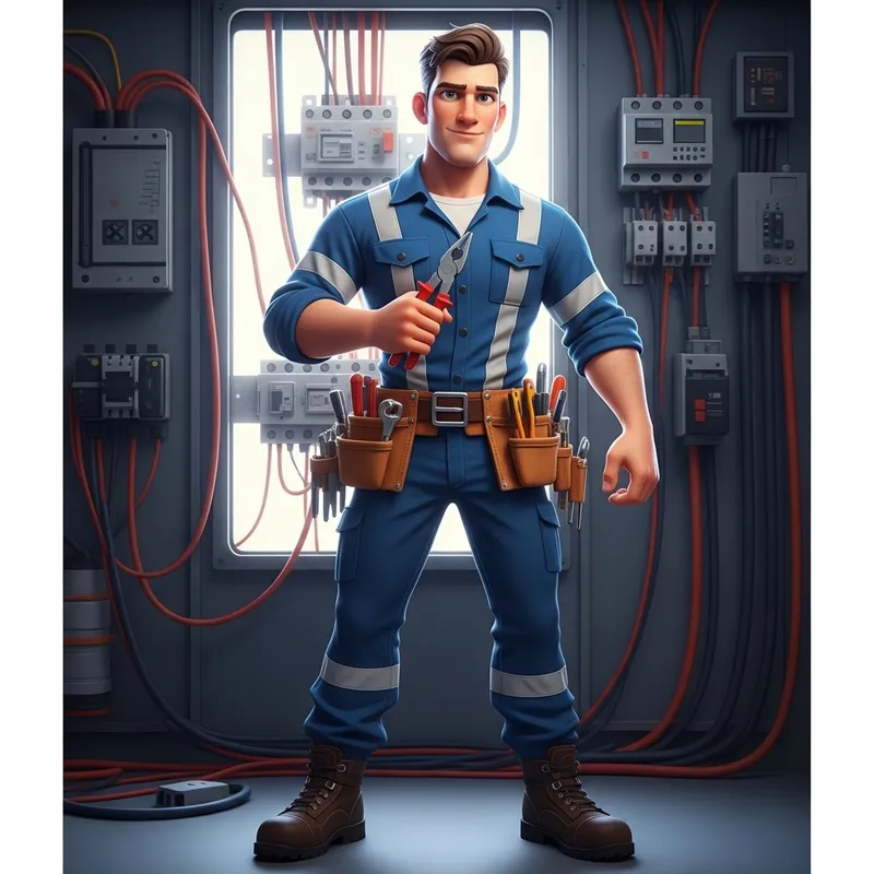 3D Electrician Animation Design for Men