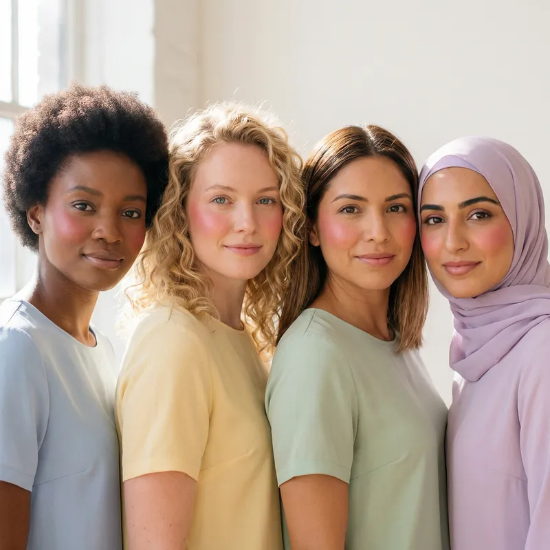 Elegant Women with Pink Blush Makeup | Beauty Portraits Elegant Women with Pink Blush Makeup | Beauty Portraits