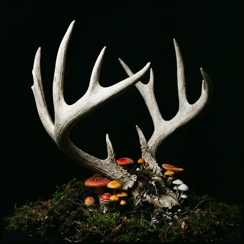 Deer Antlers with Enchanting Magic Mushrooms