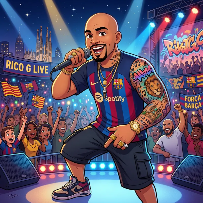 Hispanic Rapper with Barcelona Shirt | Disney Style