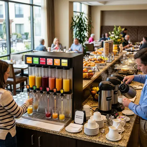 Isamoto Hotel Breakfast: Juices & Coffee Delights