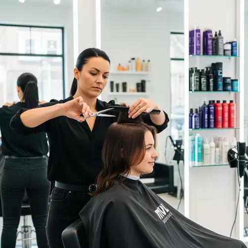 Expert Hair Stylist in Modern Beauty Salon