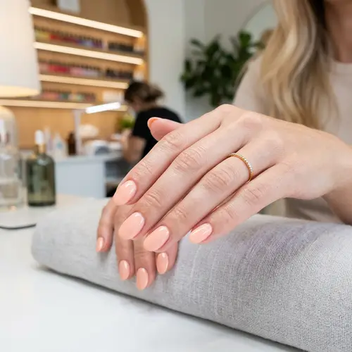 Pastel Peach Gel Nails for Elegant Looks