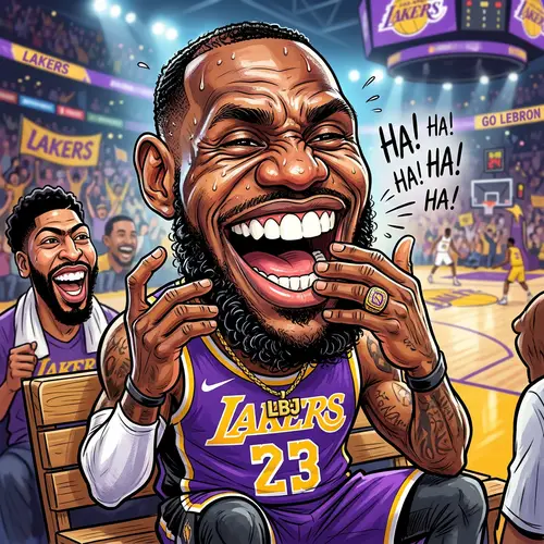 Funny Lebron James Caricature - Laughing Art