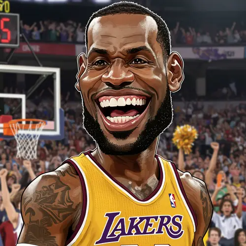 Funny Lebron James Caricature - Laughing Art