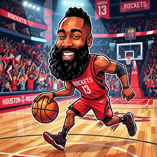 James Harden Cartoon Caricature - Smiling & Fun