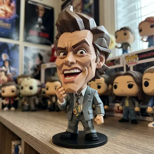 Jim Carrey's Exaggerated Caricature Face Art