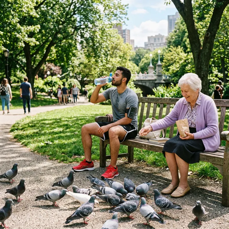 Human Interaction in a Sunny Park