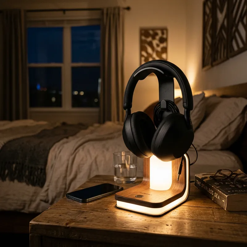 Headphone Stand with Night Light Feature