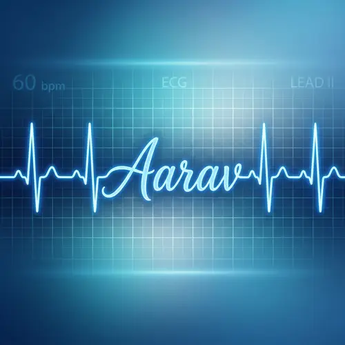 Aarav Heartbeat Design - Elegant Heart Monitor Art