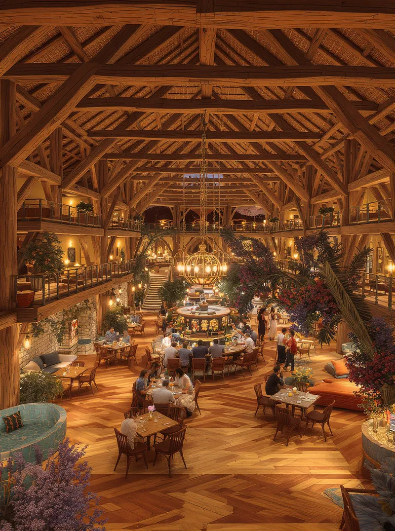 Rustic Restaurant Design with Lodging and Dance Floor Rustic Restaurant Design with Lodging and Dance Floor