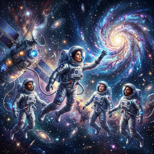 Mystical Space Exploration by Diverse Astronauts