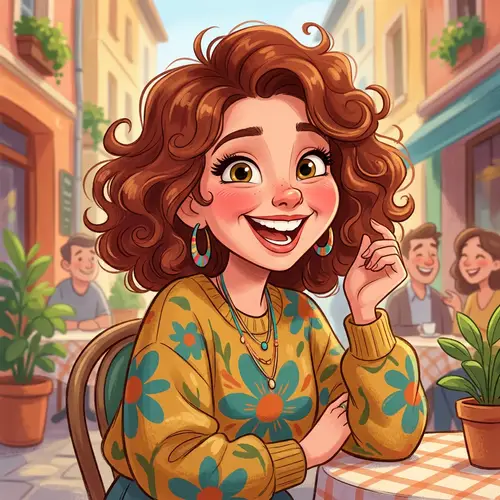 Beautiful Cartoon Style Woman Caricature