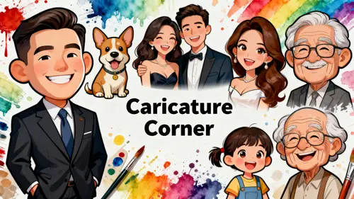 Vibrant Caricature Portraits for Your Shop Banner