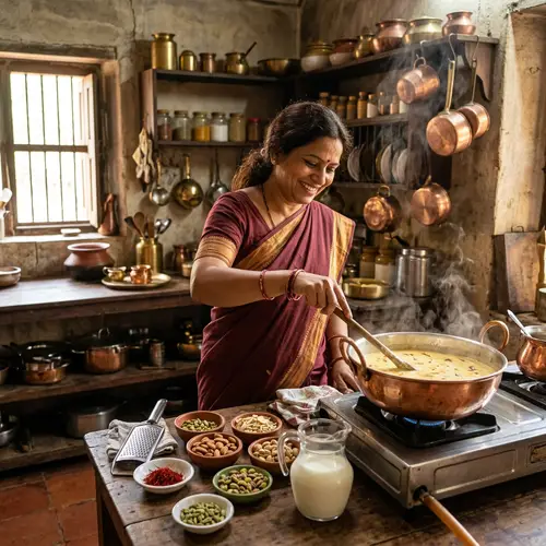 Traditional Indian Kitchen: Colors, Aroma, Almonds & Spices