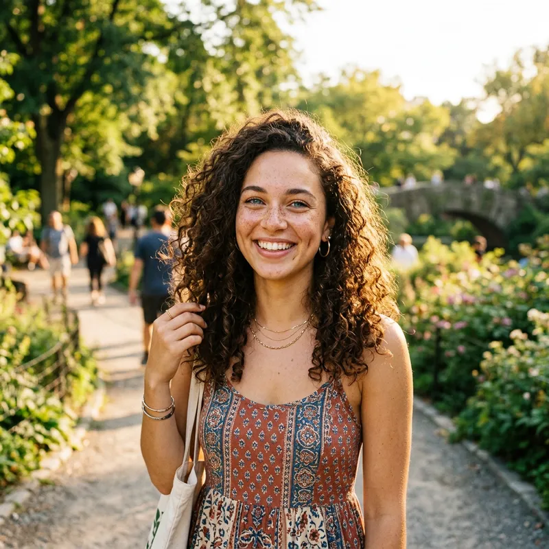 Vibrant Charm in a Sun-Drenched Park Vibrant Charm in a Sun-Drenched Park