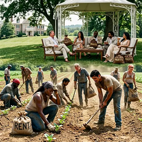 Inequality in Labor and Wealth: Hardworking Farmers vs. Wealthy Profiteers