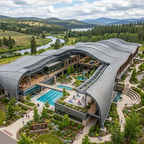 Unique Wellbeing Center with Wavy Removable Roof | Metal Structure