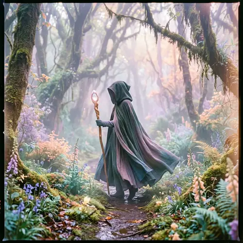 Mysterious Figure in Misty Forest | Dreamy Fantasy Captured