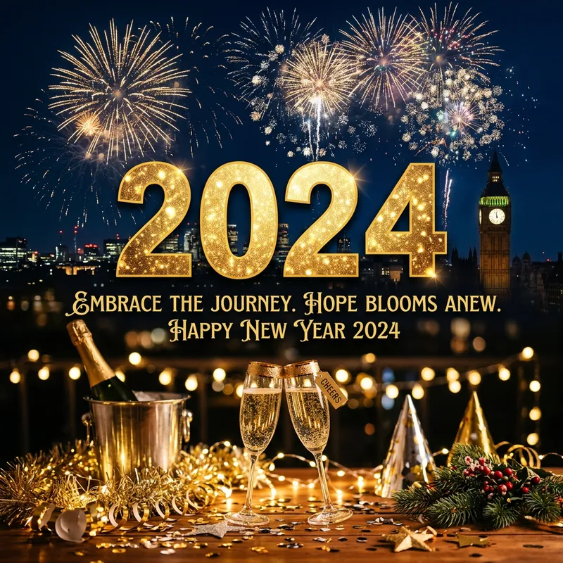 New Year 2024 Motivation: Embrace Festive Lights & Hope